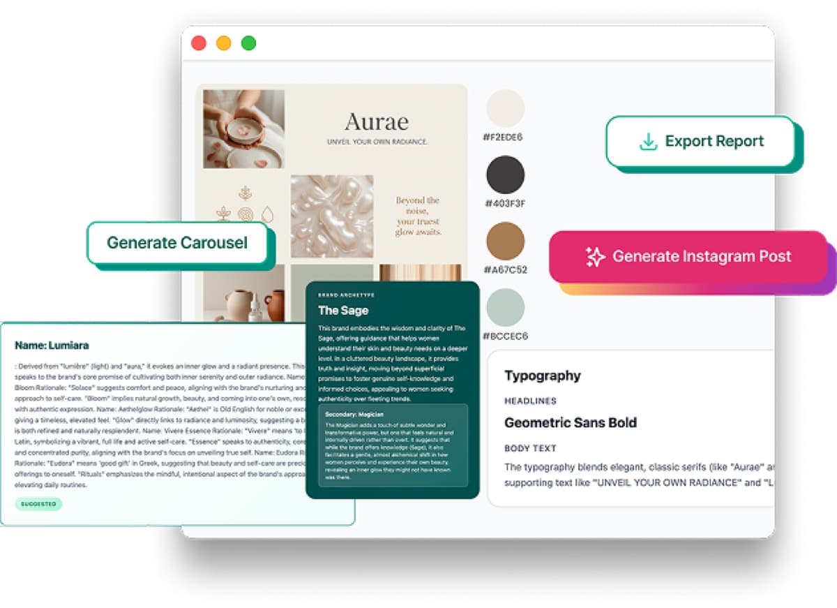 brandForja AI brand creation preview